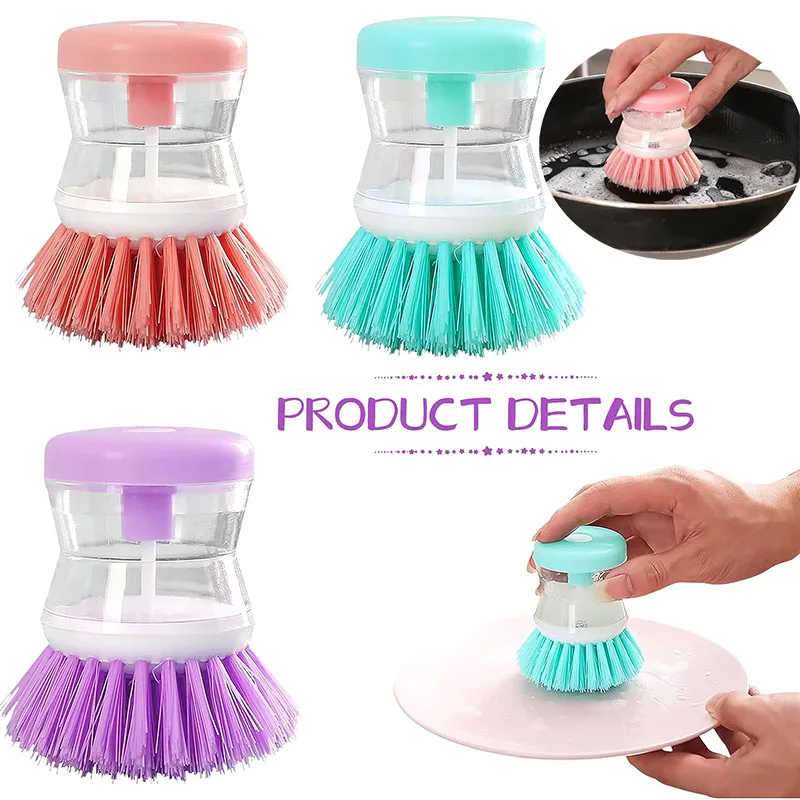 

Random Color Liquid Dish Washing Automatic Liquid Addition Cleaner Sink 2 In1Cleaning Brush Handheld Clean Scrubber Kitchen Tool