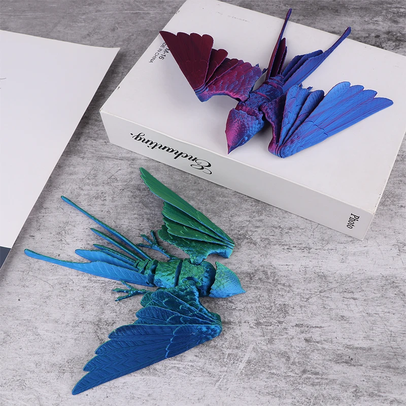 3D Printing Hand Toy With Joints Bird Model Gradient Color Rain Swallow Beautiful Ornaments Decorative Children Puzzle Toy Gift