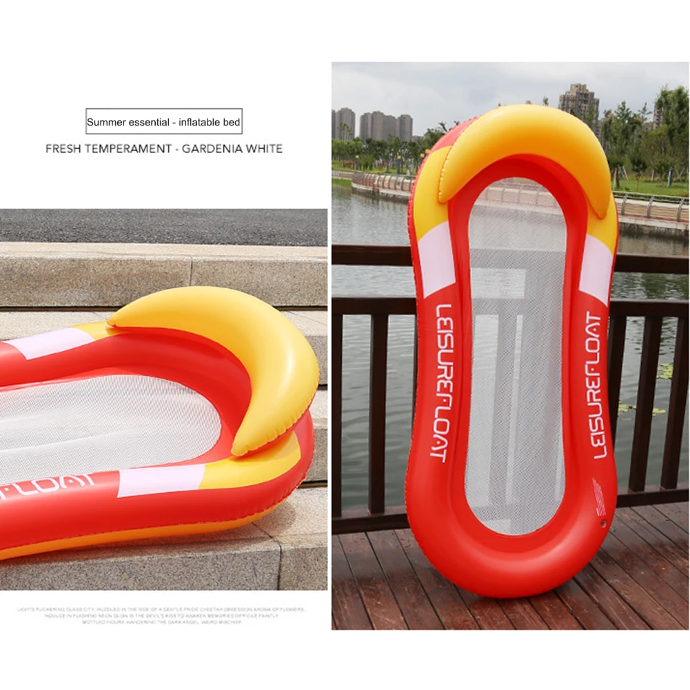 Inflatable Floating Row Foldable Swimming Pool Water Lounger Chair Beach Toys Beach Water Sports Air Mattresses