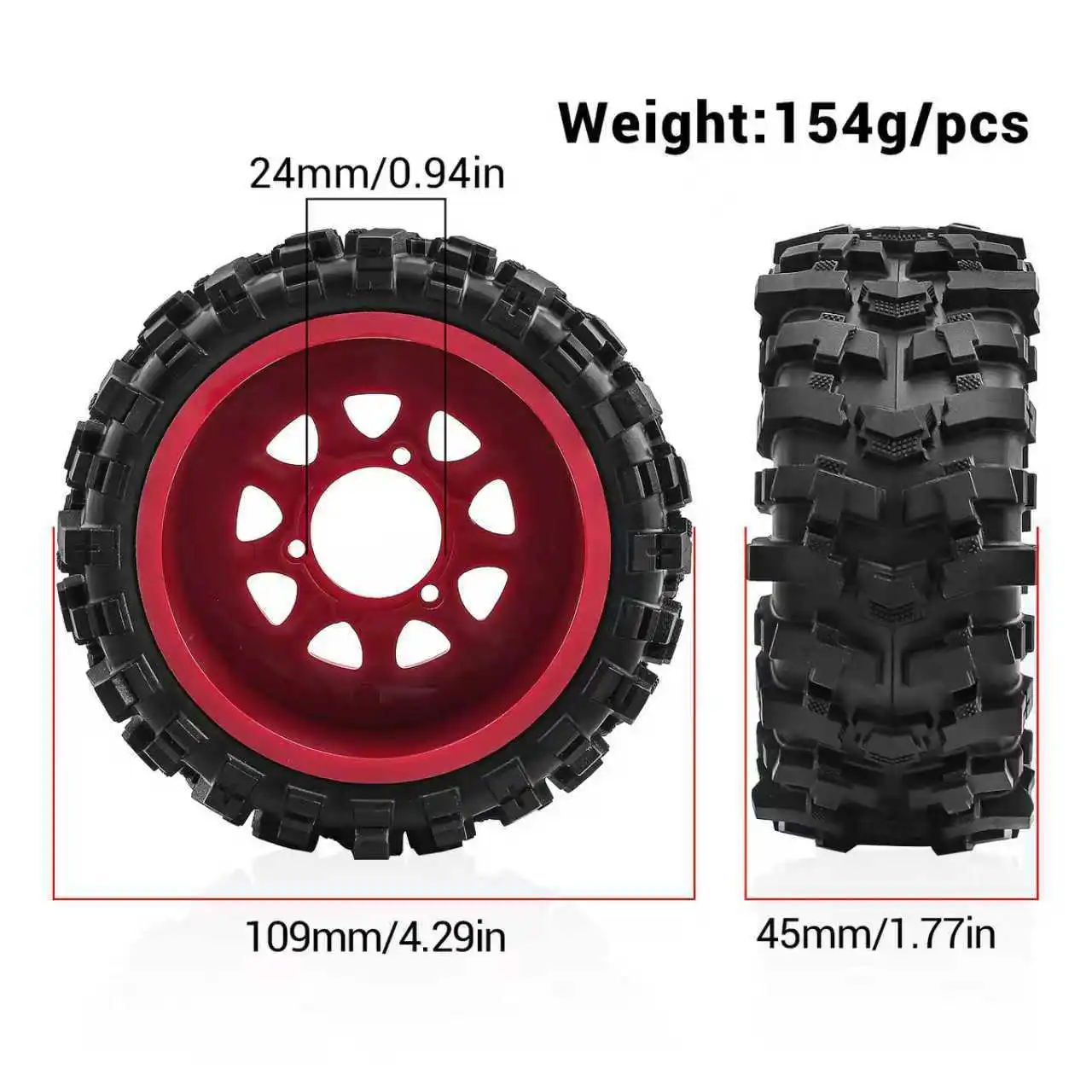 109 مللي متر 1/8 إطار شاحنة قصير قابل للتبديل 12/14/17 مللي متر عجلة عرافة محور ل ARRMA Senton Traxxas سلاش RC قطع غيار السيارات