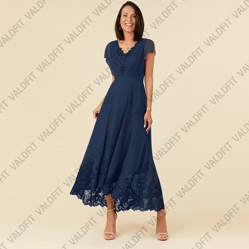 Customized High Low Navy Blue Mother of the Bride Dresses for Weddings Party Dress vestidos de fiestas elegantes mujer boda