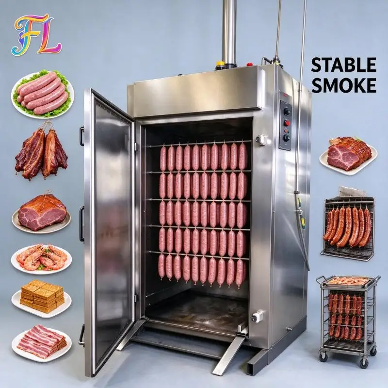 Smoke Oven Automatic Smoke Distribution Smoker Machine Consistent Flavor For Batch Meat Smoking