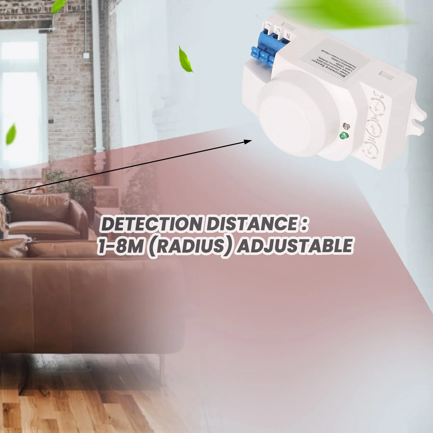 モーション検出器,360度LEDライトスイッチ,ボディ検出器,5.8GHz