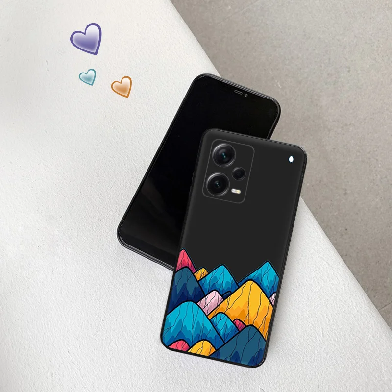 Snow Mountain Volcano dune Phone Case for Xiaomi 12 Pro 12x 12t 13 Redmi Note13 13c 12s 12c Note12 Lite Shell Black Cases Cover