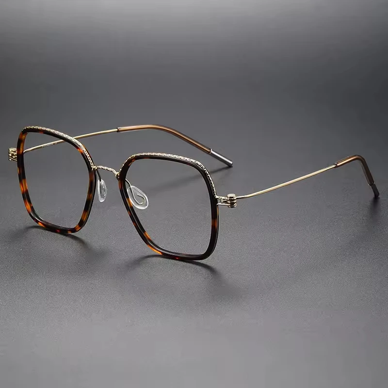 OLAMINS​ Double Color Metal Glasses For Men Vintage Fashion Optical Eyewear Frames 80895