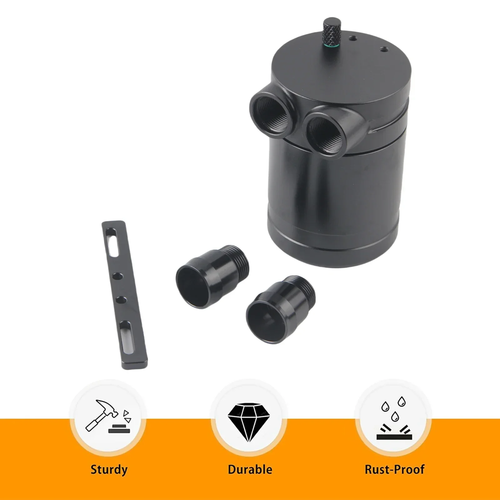 AN10 Universal Aluminium Racing Oil Catch Tank Can round Reservoir Turbo Catch Can
