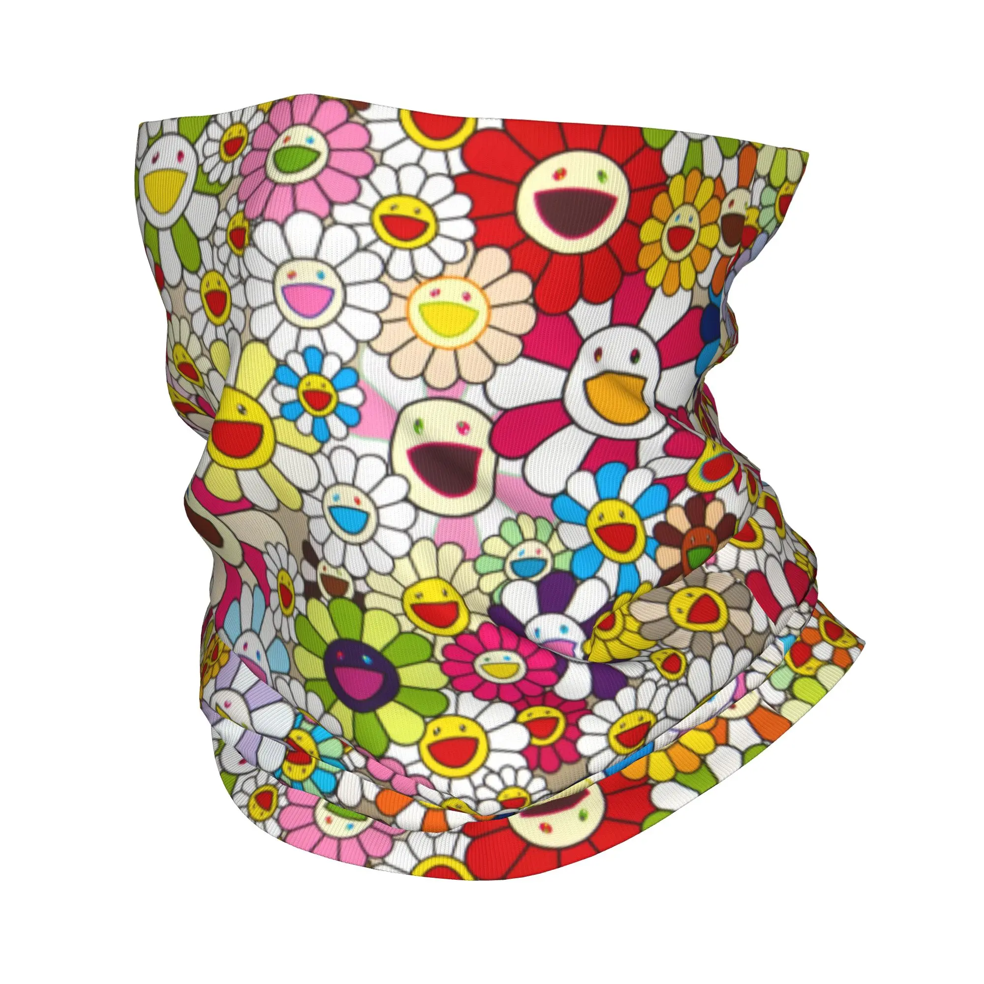 Custom Takashi M-Murak A-Aami Japanese Artist  Bandana Neck Warmer Men Women Winter Ski Hiking Scarf Gaiter  Face Cover