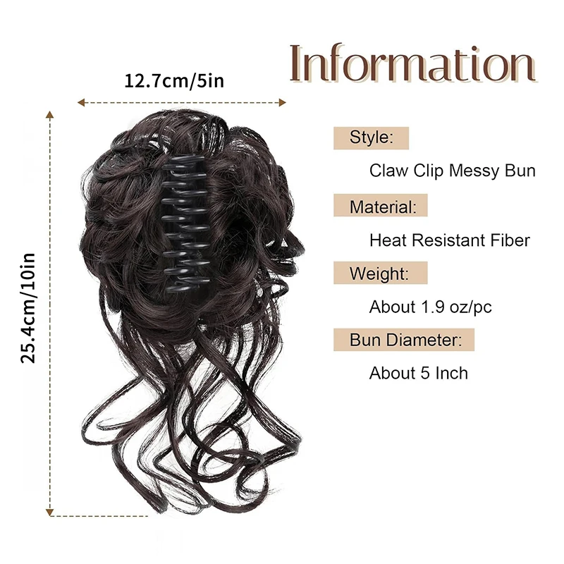 Cabelo encaracolado sintético coque garra fofo peruca clipe na extensão do cabelo scrunchy natural rabo de cavalo alto para ferramentas de estilo feminino