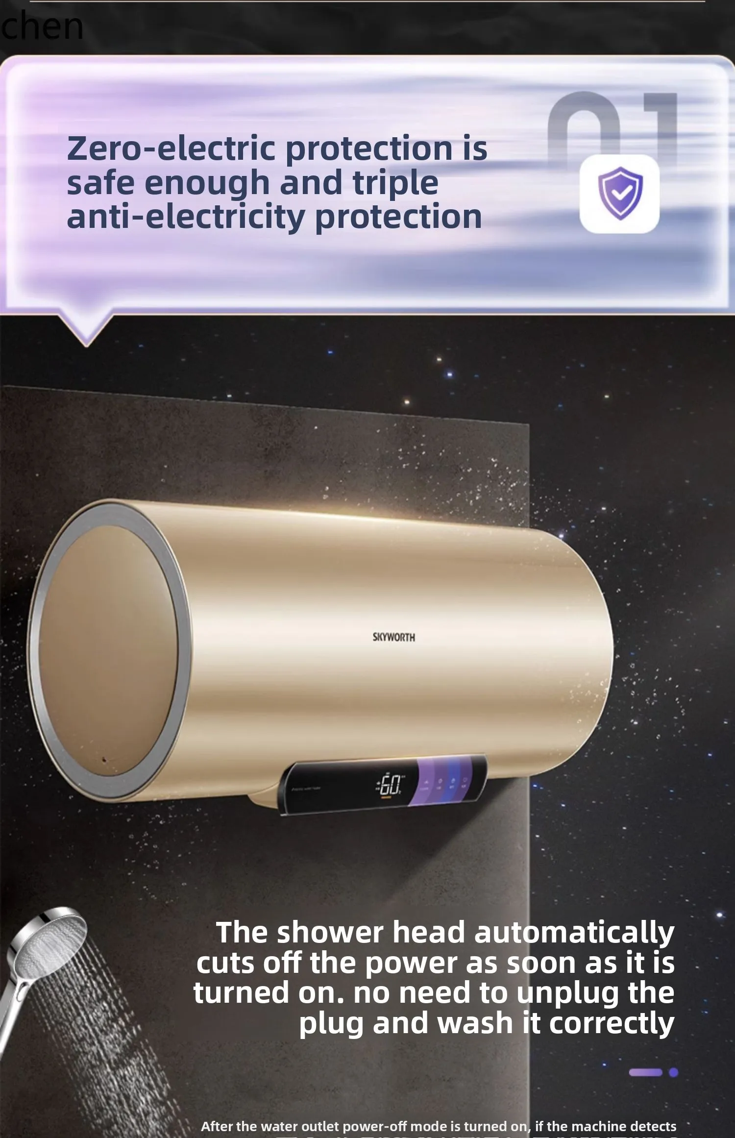 ZML เครื่องทําน้ําอุ่นไฟฟ้าห้องน้ําเก็บอ่างอาบน้ําชั้นประหยัดพลังงานการแปลงความร้อนอย่างรวดเร็วประหยัดพลังงาน 60 ลิตร