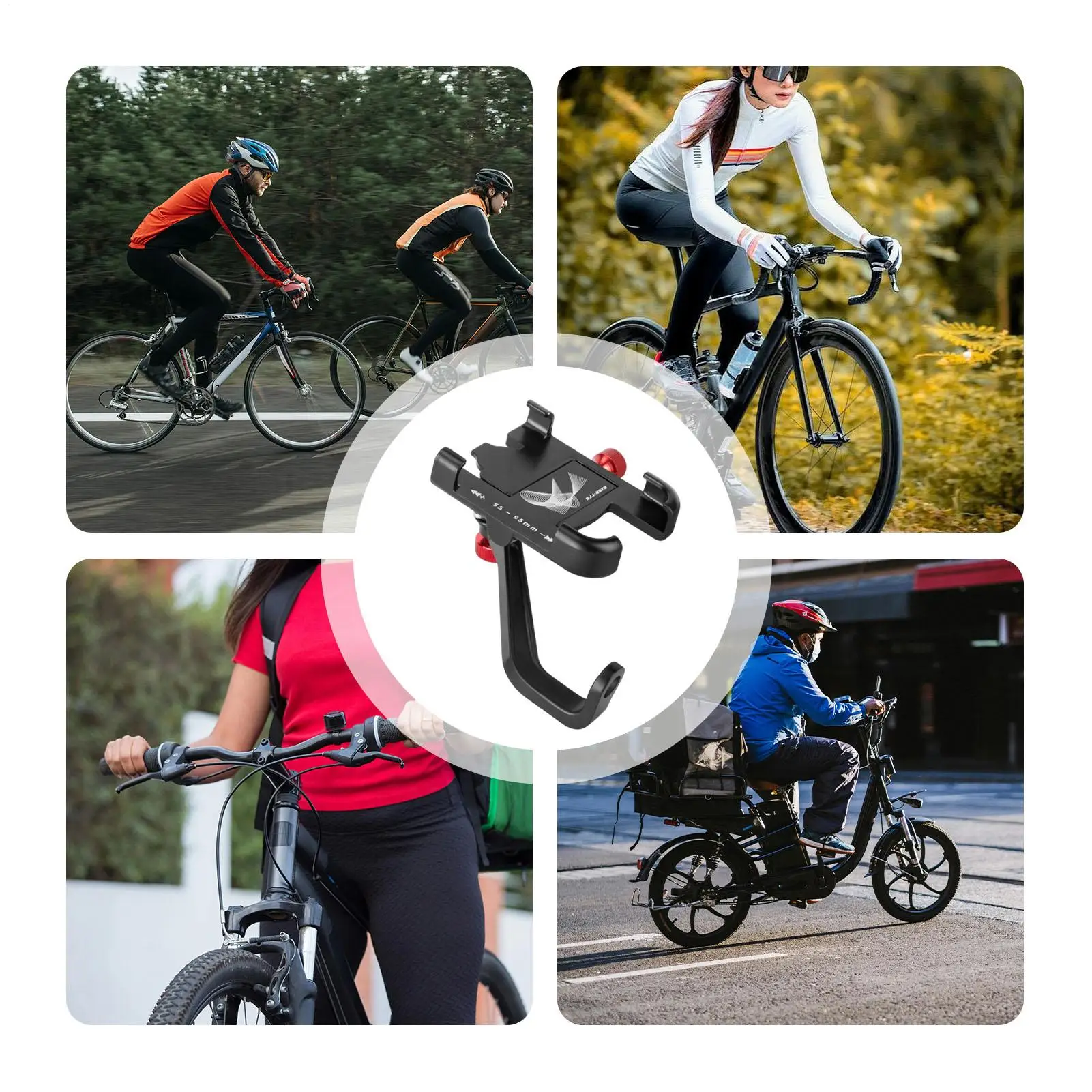 ที่วางโทรศัพท์สําหรับรถจักรยานยนต์จักรยานเสือภูเขาที่วางโทรศัพท์มือถือหมุนได้ 360 องศากันลื่นโทรศัพท์มือถือนําทางยืนรถจักรยานยนต์