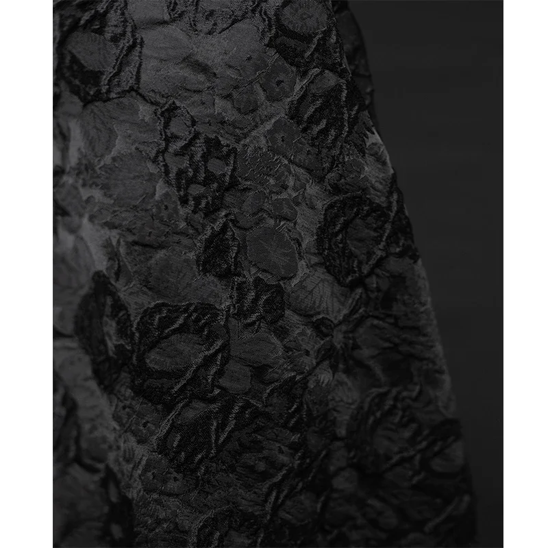 Jacquard Fabric Black Texture Relief Dress Set Bubble Skirt Wholesale Cloth for Diy Apparel Sewing Meters Material