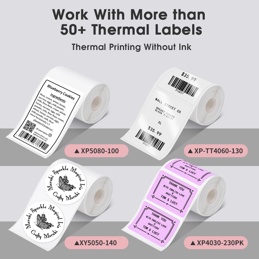 Phomemo M220 Label Maker 20-75mm Printing Width 3 Inch Barcode Printer Portable Sticker Maker Machine for Barcode,Name,Address