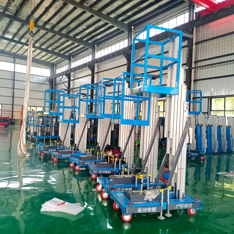 Customized single mast vertical telescopic hydraulic manned high-altitude operation aluminum alloy lifting platform 4-14M