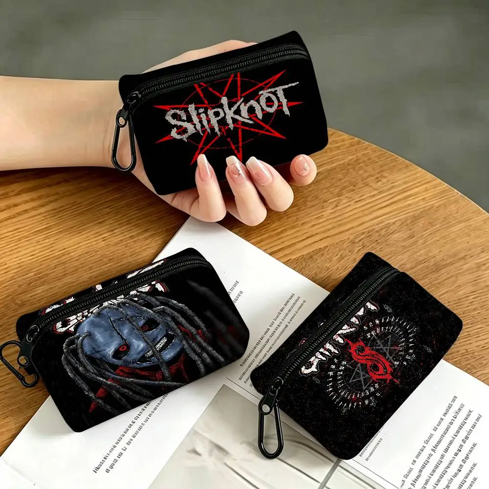 Slipknot Heavy Metal Band Oxford Cloth Zipper Wallet Multifunctional Hanging Coin Bag For Credit Cards Keys Coins Earbuds
