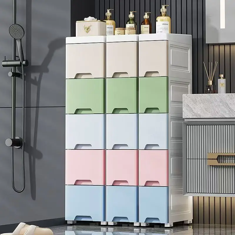 

Multi-Layer Gap Storage Cabinet - Slim Kitchen & Bathroom Organizer with Drawers for Fridge, Living Room, Bedroom - Space Saving