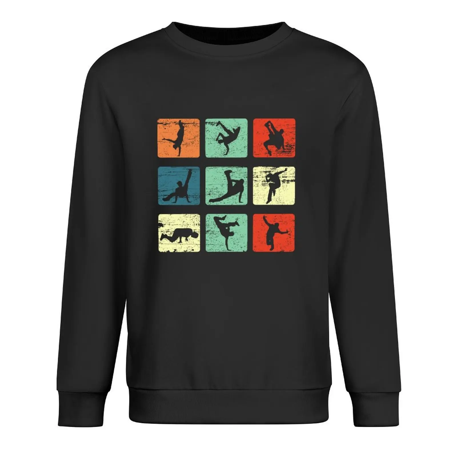 

Break dancing shirt Bboy poses Retro Vintage Hip Hop Gift Pullover blouse men's clothes men's winter sweater men's sweatshirt