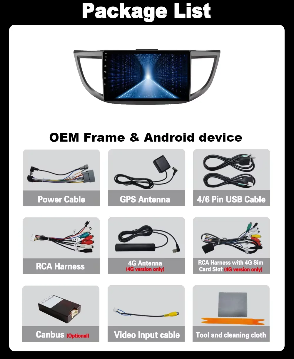 Android 15 для Honda CR-V CRV 4 RM RE 2011-2018 Carplay Авторадио Стерео головное устройство Мультимедиа 8-ядерный IPS GPS Высокая производительность