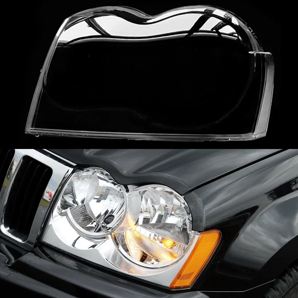 

For Jeep Grand Cherokee Car Headlight Transparent Lamp Shade Shell Auto Light Lampshade Lampcover Headlamp Cover 2007-2010