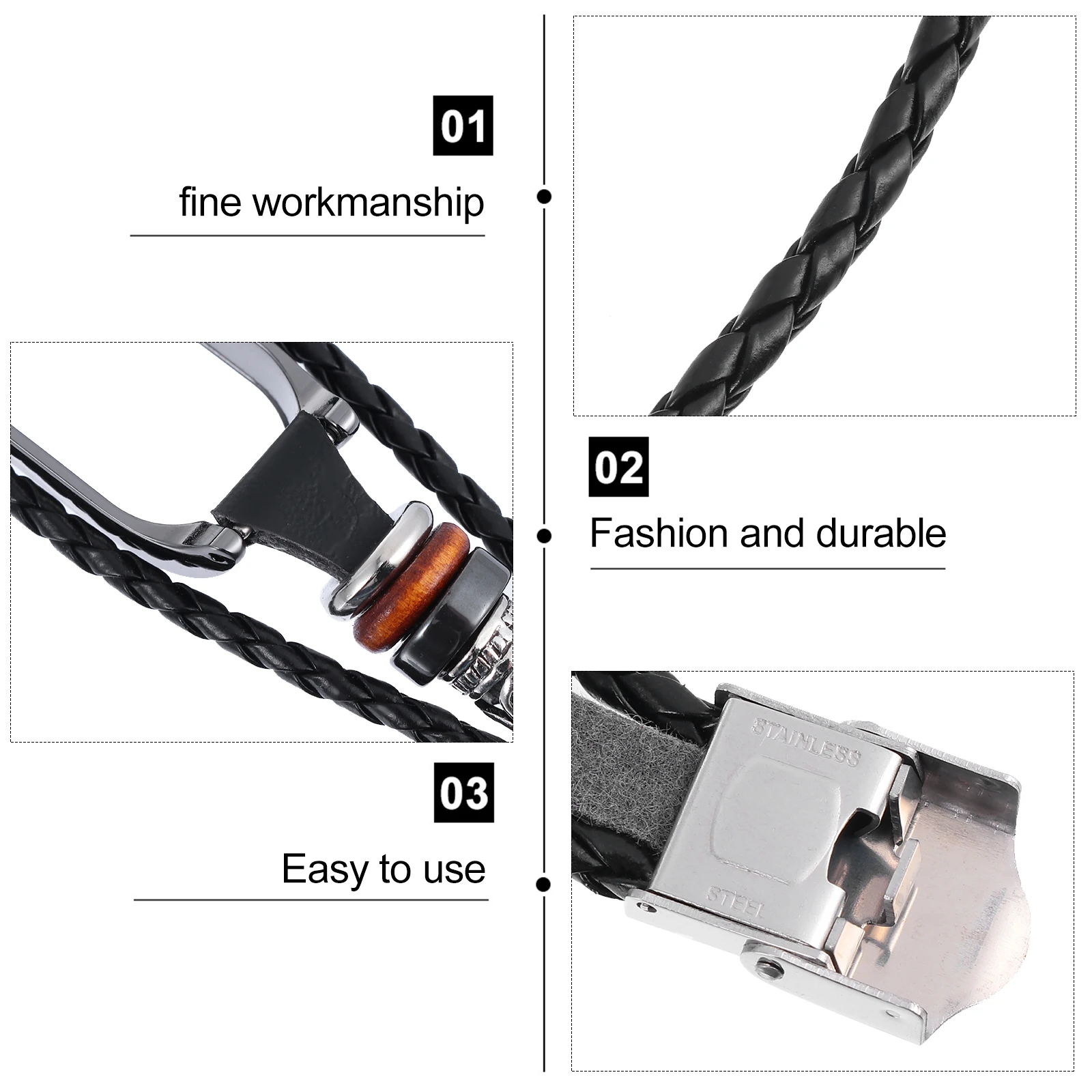 

Stainless Steel Beads Watchband National Style Replacement For 5 Comfortable Secure Fit Easy Install Durable Metal