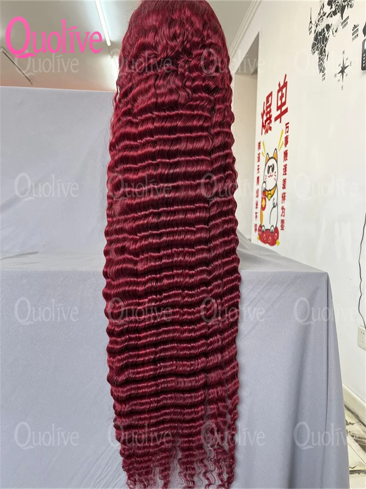 

30 Inch Burgundy Curly Wig 99J 13x4 Hd Lace Frontal Human Hair For Women Red Colored 13x6 Transparent Lace Front Deep Wave Wigs