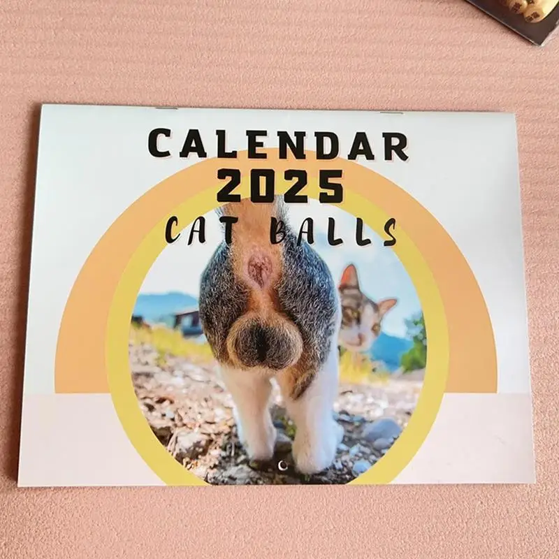 Imagem -04 - Calendário de Parede Pendurado para Família Cat Butt Calendar Funny Cool Humor Balls Calendar Whick Paper Gag Mensal 2023