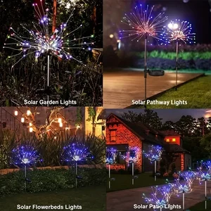 Wasserdichtes Solarfeuerwerk Lichter, 200Les, draußen, Garten, 8 Beleuchtungsmodi, Fernbedienung, Dekorationen, neu 10 Hauptverkaufsdekoration von Garten verzaubert - №8