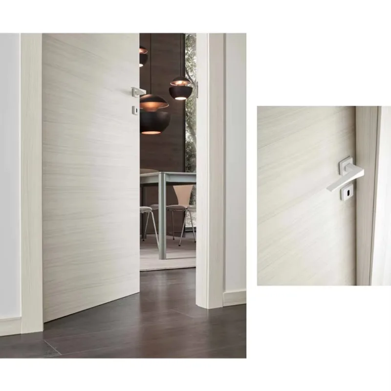 Ultimate Minimalist Style High-end Gray Wood Horizontal Grain Board Door