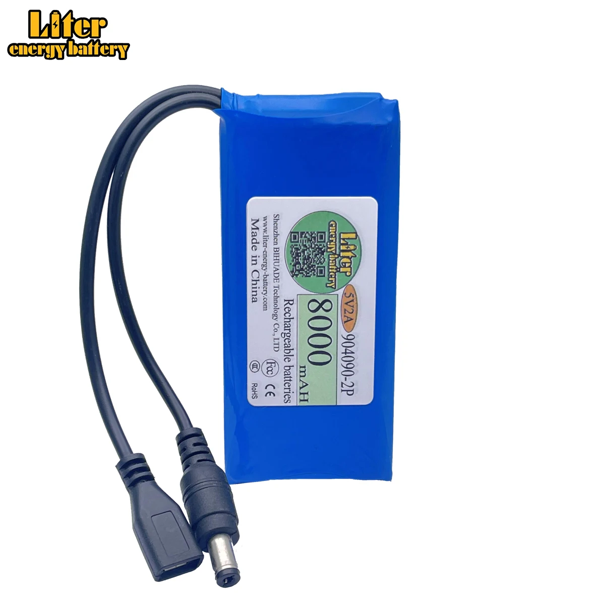 5V 2A 904090-2P 8000mah Booster Battery Small Microcontroller Intelligent Lock LED Lamp Power Supply 4.8V Lipo Battery