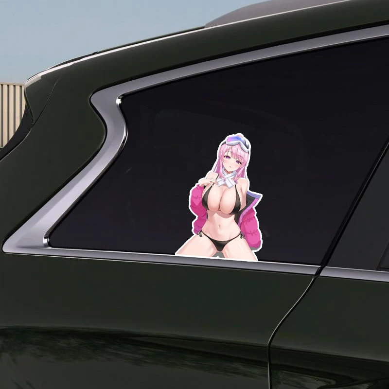 For Sexy Anime Girl Car Sticker Air Conditioner Decal Car Door Protector Vinyl Cartoon Surfboard Decals