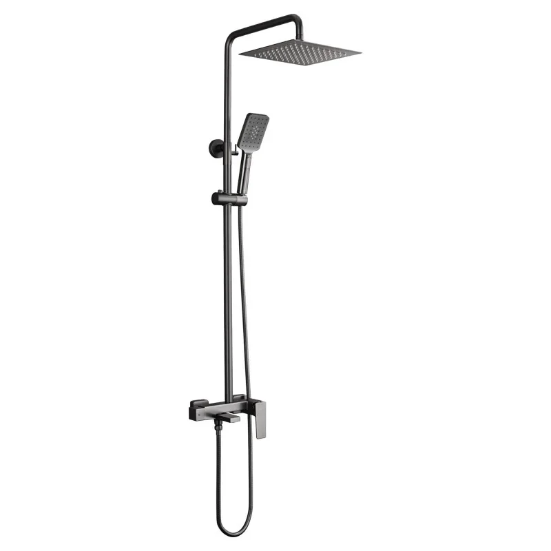 

Household, all copper, gun gray, surface mount,shower set, brushed.