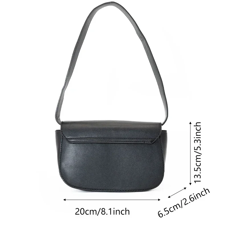 Stylish PU Underarm Shoulder Bag Magnetic Flap Closure Sturdy Frame Ideal for Holding Phone Perfume Lipstick Women's Essentials