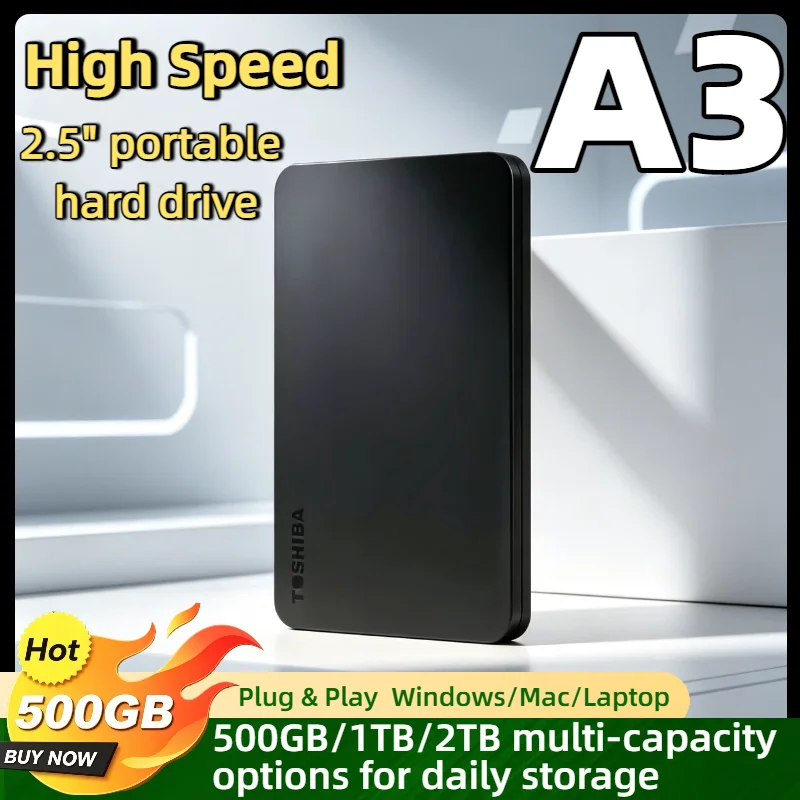 

500GB 1TB 2TB OEM For Toshiba A3 Expansion 2.5 Inch USB 3.0 Portable External HDD Hard Disk Drive Box Storage Compact Pro
