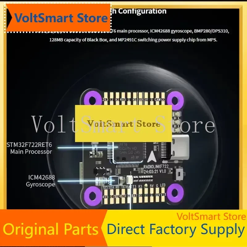 VoltSRadiolink New F722 Racing Flight Controller Integrated OSD BEC Open-source Betaflight Multiple Image Transmission 3-6S RC D