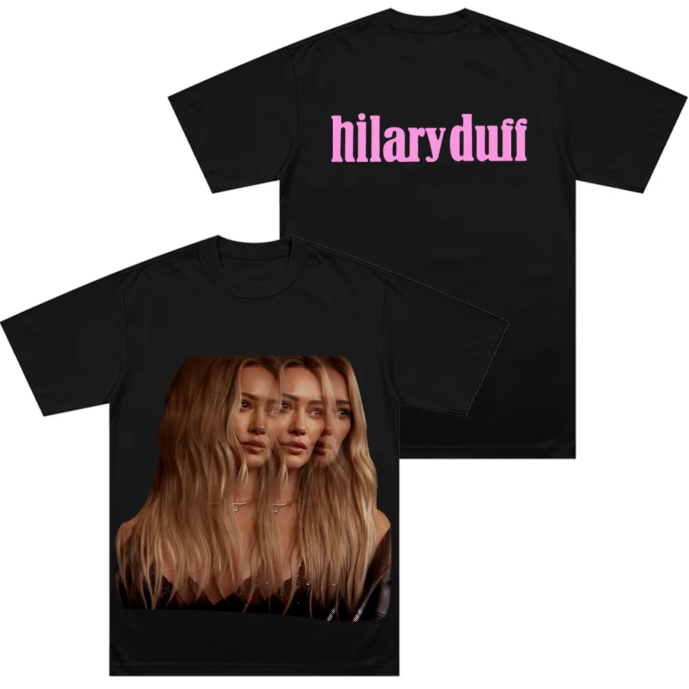 Hilary Duff Mature Photo T-shirt col rond manches courtes Fans cadeau T-shirt femmes hommes coton haute qualité T-shirt mode confort Y2K haut