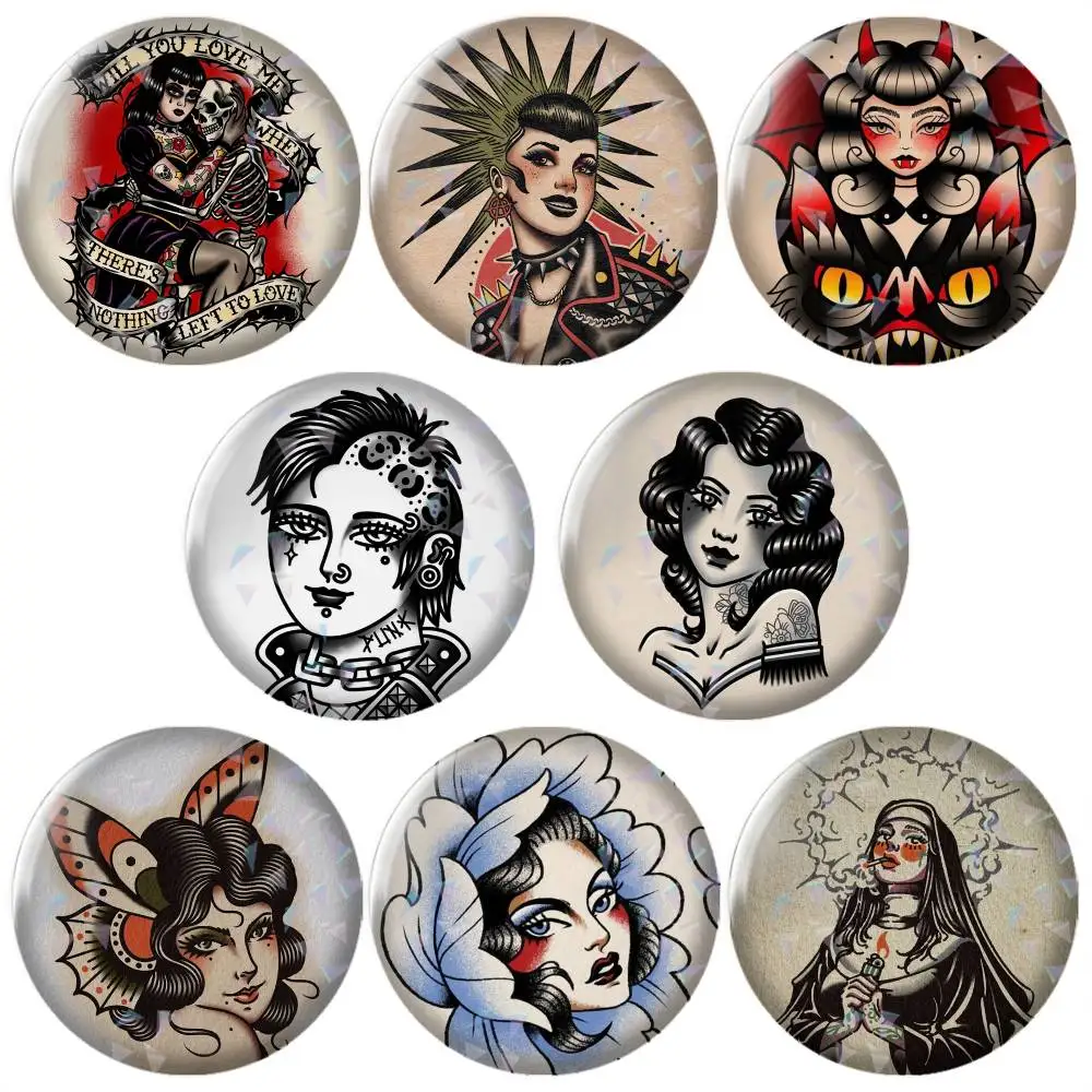 Fashion E-Ed H-Hardy Brands-s Brooch Metal Badge Brooch, Fashion Decorative Pins for Hat Bag Clothing Decoration Gift,Souvenir.