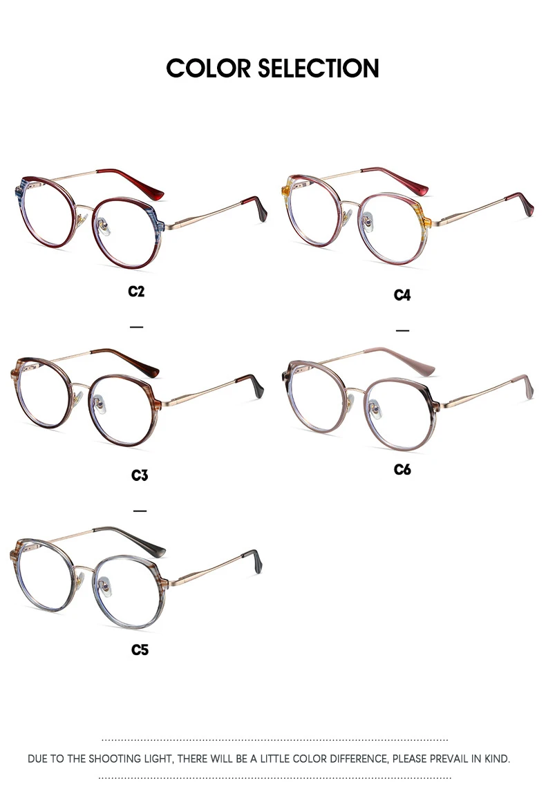 Runder Retro-Brillenrahmen für Damen, ultraleicht und bequem, Dänemark, koreanisches Design, Glasse, 2023, neu – Detail 7