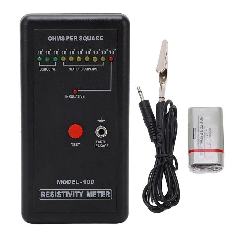 Surfaces Resistance Tester, Handheld Electrostatic Static Resistivity Meter, Electricity Tester Measuring Instrument