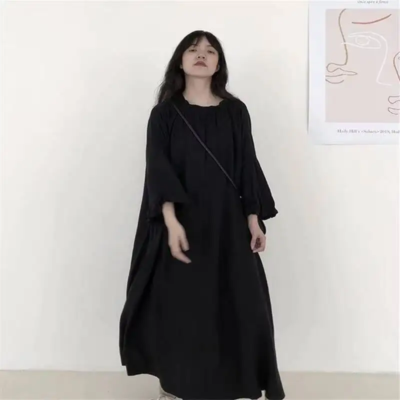 

Ladies Dress Summer New Dark Style Fairy Dress Fashion Trend Waist Slimming Loose Full-Size Dress
