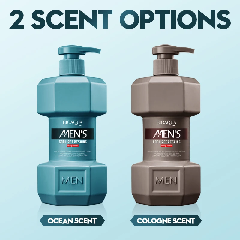 

150/500ML BIOAOUA Men's Oil Control Acne Amino Acid Face Wash Cologne Fragrance Body Wash Ocean Fresh Body Cleansing Skin Care
