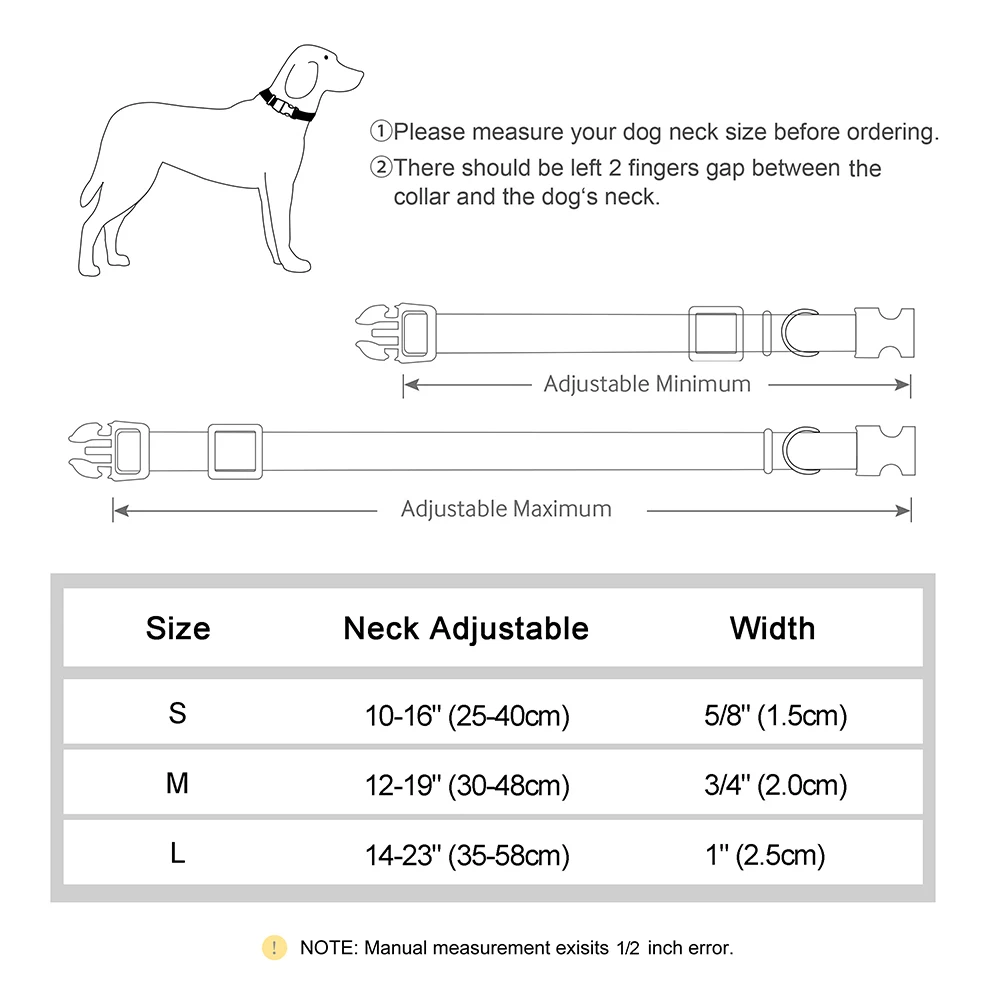 Personalized Dog Collar Adjustable Nylon Pet Buckle Collars Free Engraving Anti-lost Dog Necklace For Small Medium Large Dogs