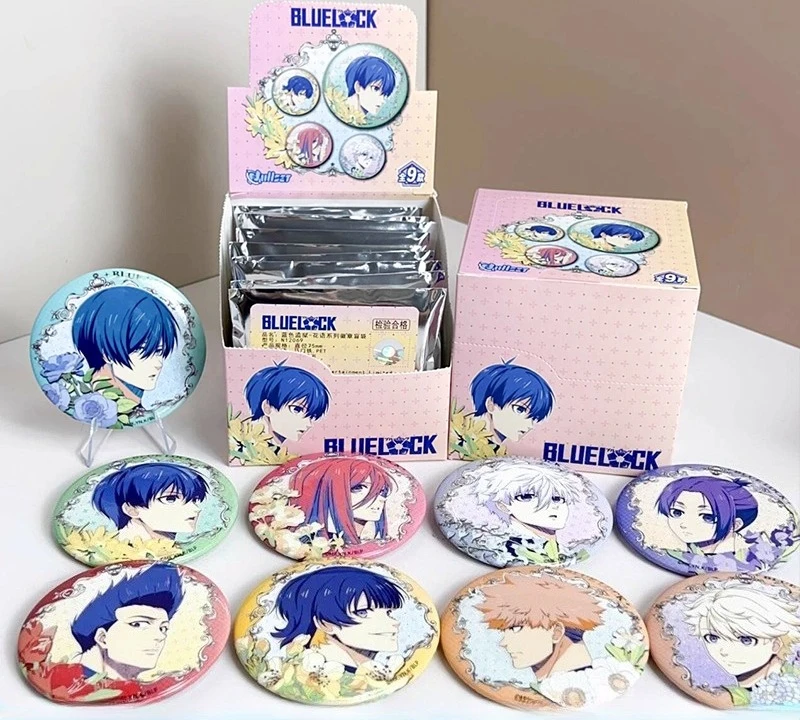 

Authentic Nullset Blue Lock Flower Language Series Blind Box 75mm Badge Double Flash Tinplate Badge Acg Goods Toy Surprise Gifts