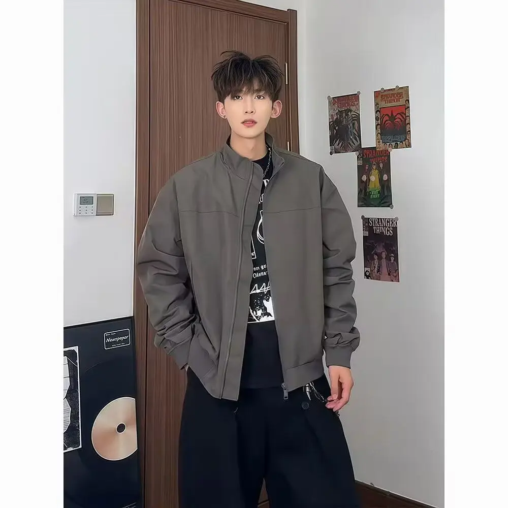 

Loose Fit Men's Jaet 2024 Spring Autumn Sli Harajuku Hong Kong Sle High Street Faion Korean Version Cuffed Sve