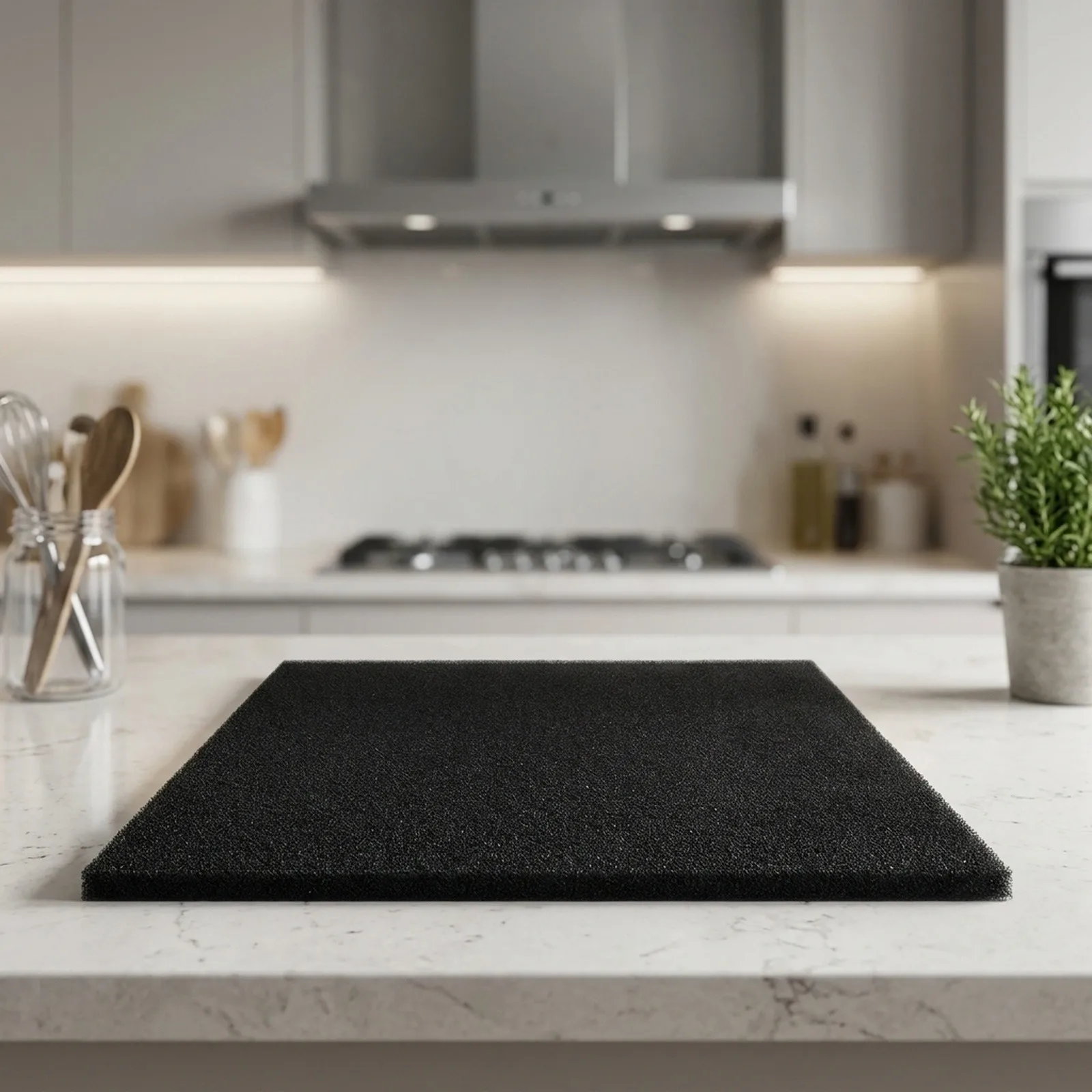 Carbon Filter Sheet for Cooker Hood Extractor Rangehoods 100cm x 100cm x 3mm Activated Charcoal Polyurethane Filtration Medium