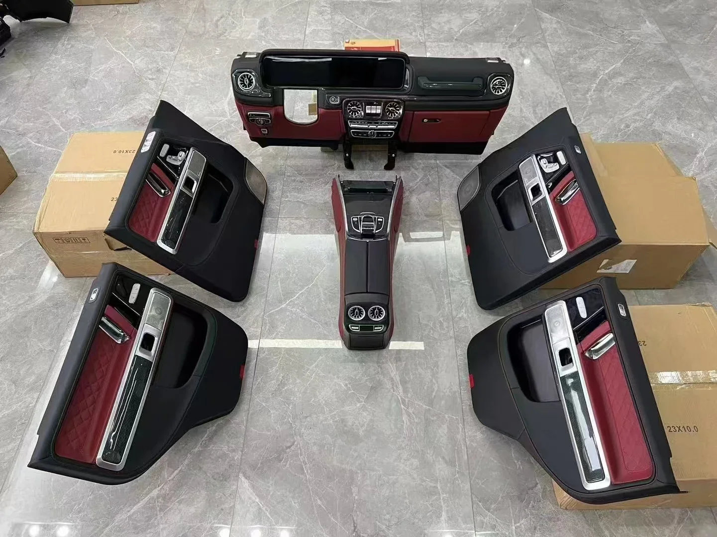 Top Quality G-class W463 W464 Interior Upgrade Kits Modification Interior Modification of Center Console Seat Leather Cover