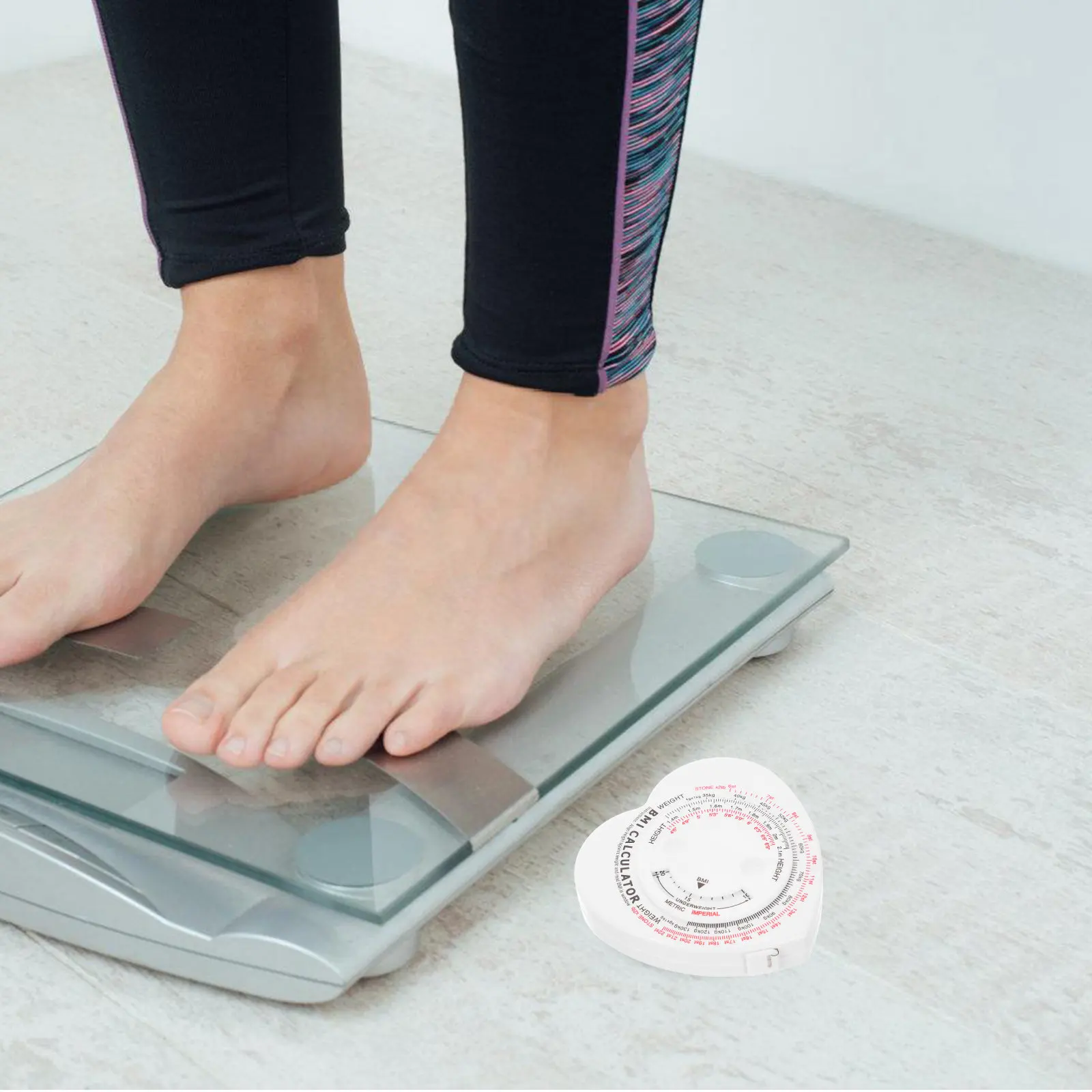 Portable Retractable Heart Shape Bmi Tape Measure Soft Auto Roll Waist Body Measurement Tape Measuring Measure
