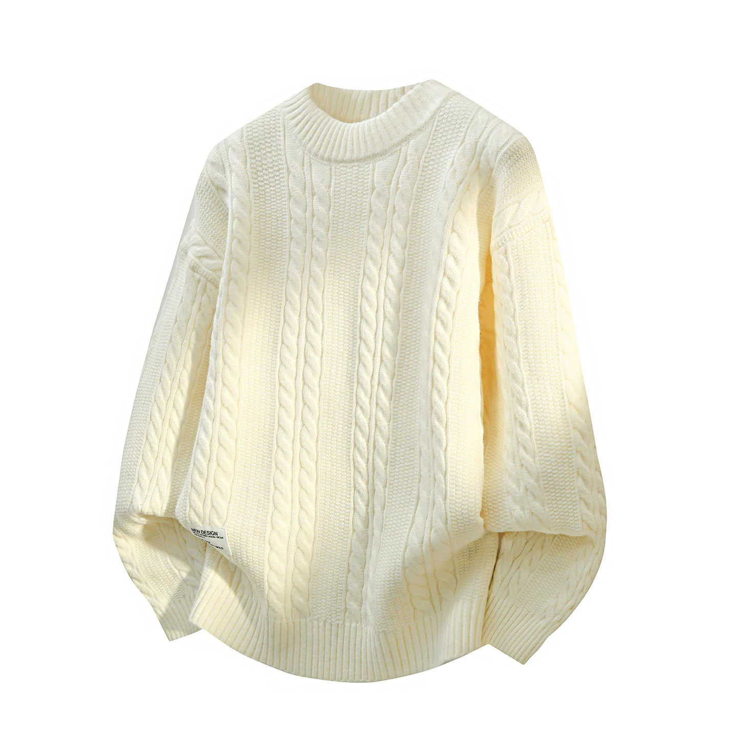 

Мужской вязаный свитер в стиле ретро, свободный крой, толстый, теплый, зимний, с круглым вырезом, повседневный, удобный, дышащий пуловер