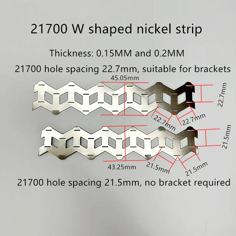 1Meter 21700 Battery  Wavy Nickel Strip Nickel Sheet W Type Nickel Strip Coil 2 Units W Type