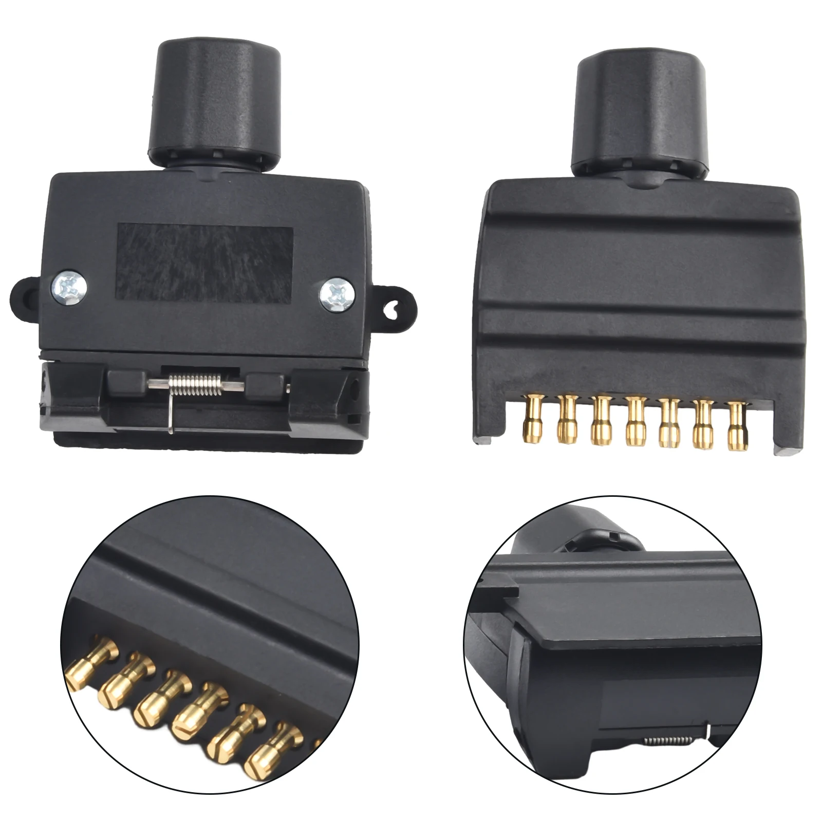 

7 Pin Flat Trailer Male and Female Socket Set Adapter Connector for Caravans Boats Trailers RV Trucks with 12V DC Connection