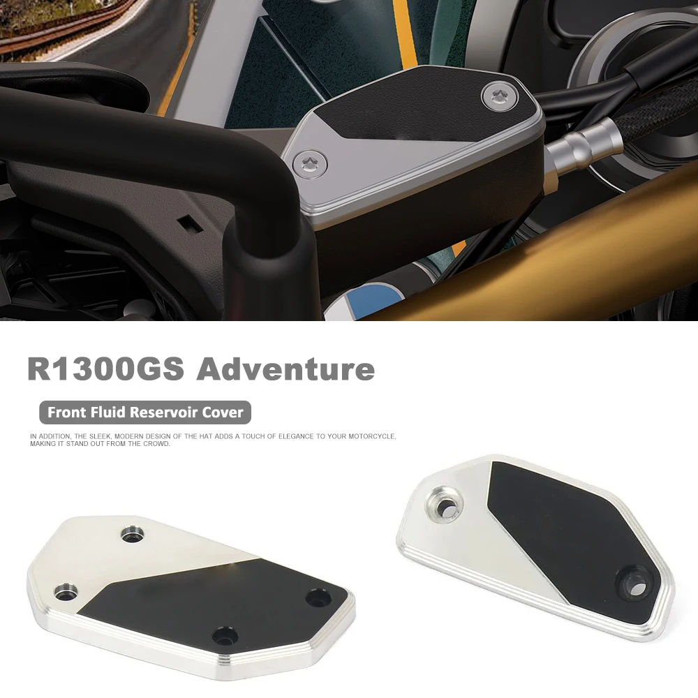 

Motorcycle Aluminum Front Brake Clutch Fluid Reservoir Caps Cover With Logo For BMW R1300GS GS1300 R 1300 GS Adventure 2023-2025