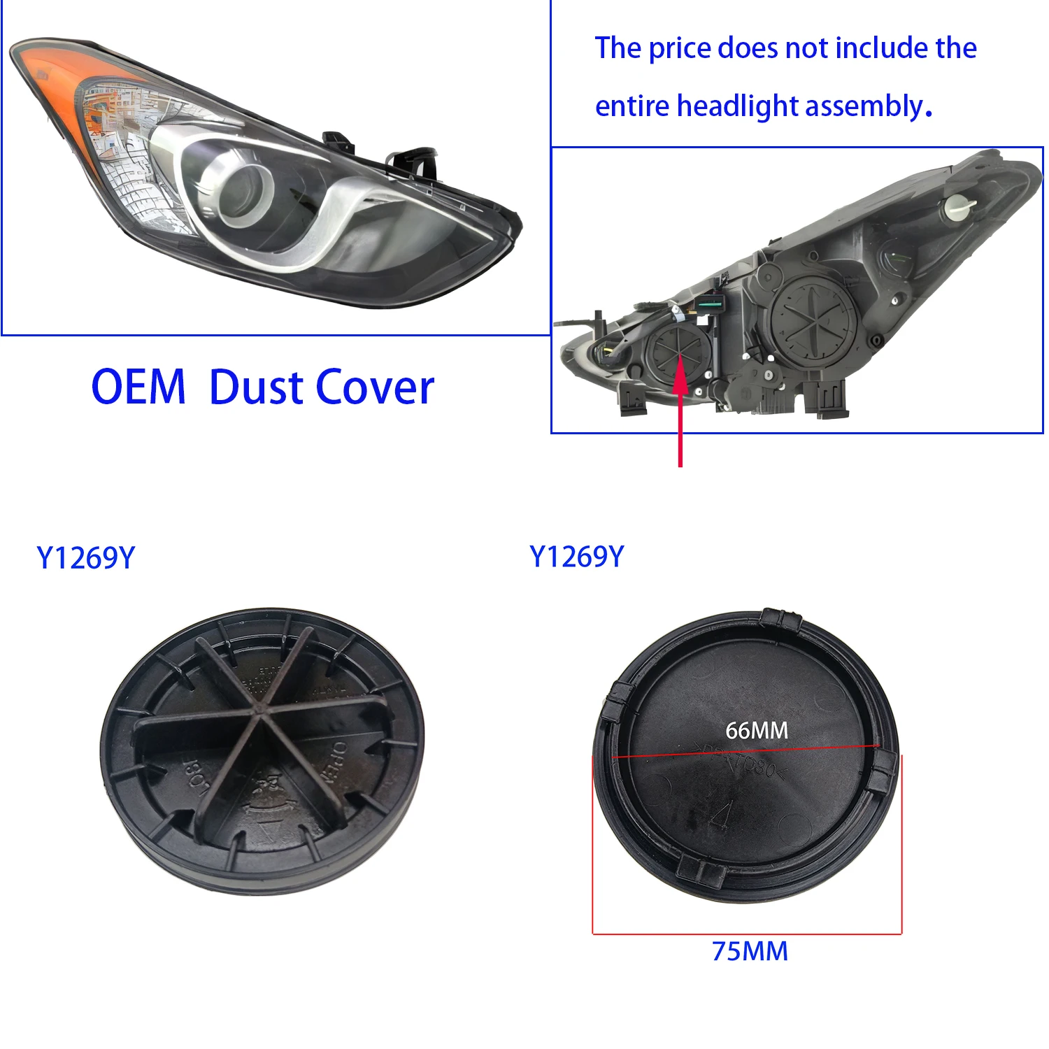 1 Pc YEHOLTE For Hyundai Elantra GT AD I30 2008-2018 Headlamp Dust Cover LED Bulb Extension Cap headlight Lamp Plug 921403x000